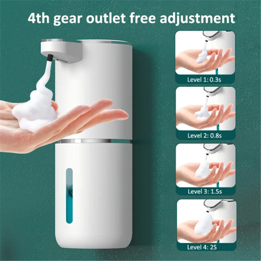 4 Gears Adjustable Foam Dispenser Touchless Smart Sensor Liquid Soap Dispenser Infrared Inductive Hand Sanitizer Dispenser 380ML