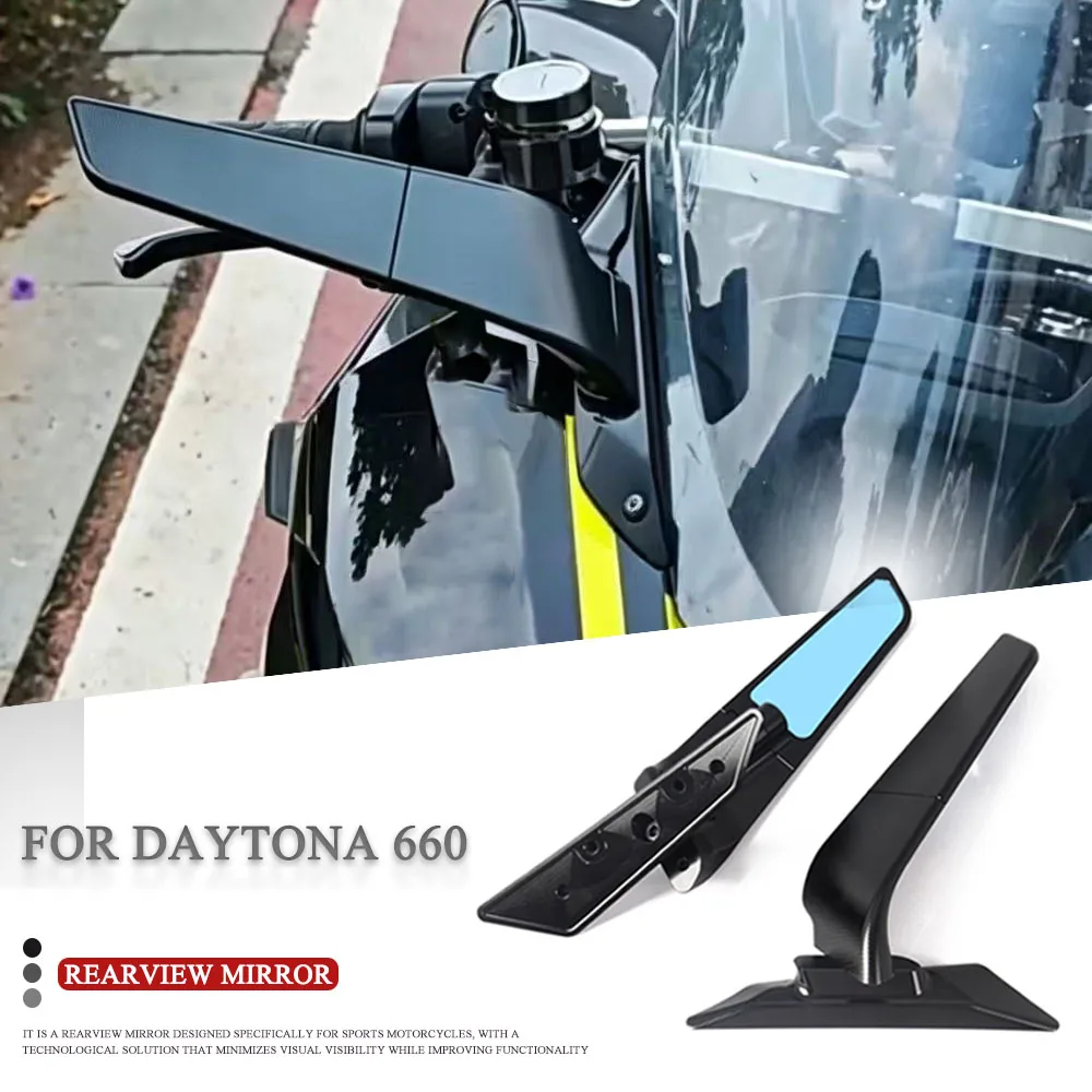 

For Daytona 660 Daytona660 2024 2025 2026 Motorcycle Mirrors Stealth Mirrors Sports Winglets Mirror Kit Adjustable Wing Mirrors