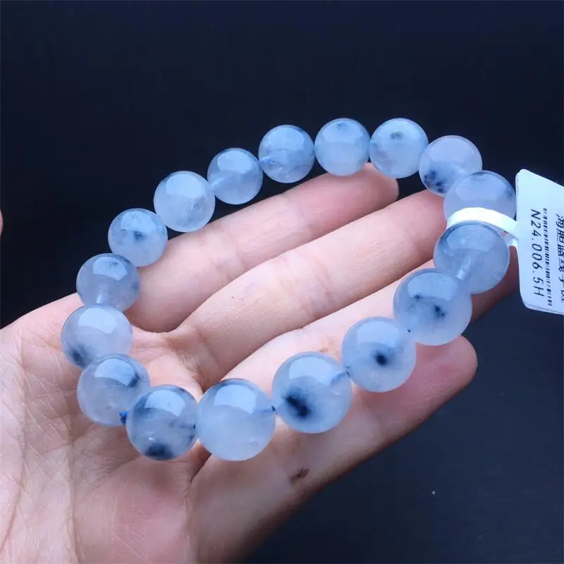 12MM Natural Dumortierite Quartz Bracelet Crystal Yoga Reiki Healing Fengshui Stretch Female Holiday Gift 1PCS