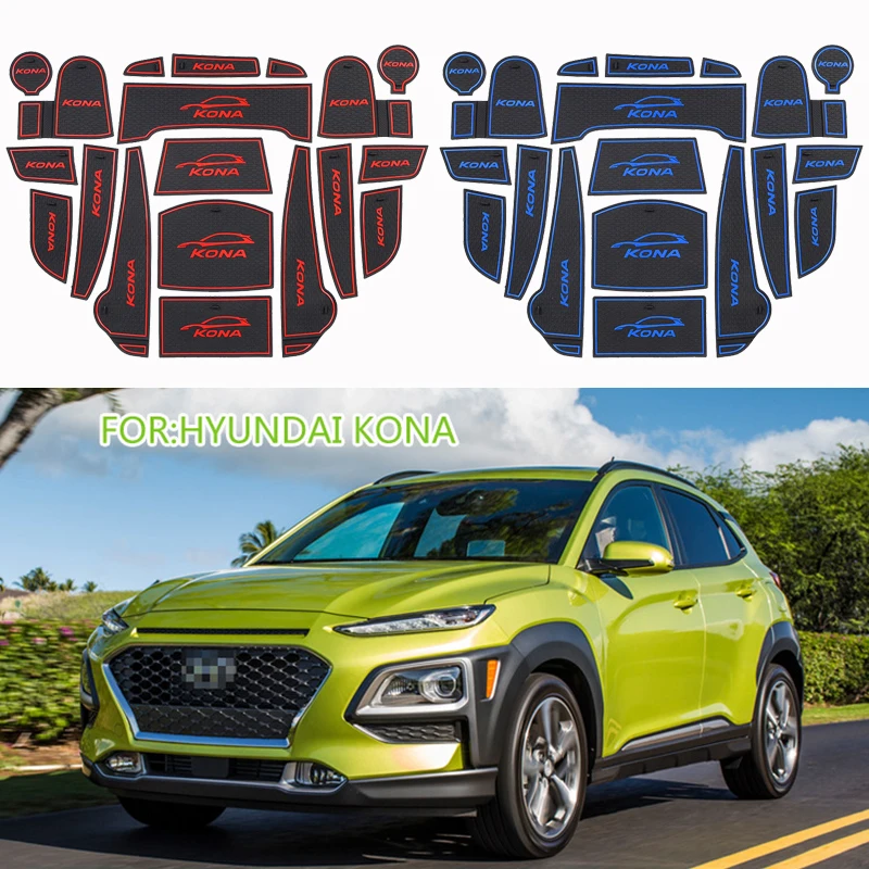 

Car Door Groove Mat For Hyundai KONA Door Slot Pads Modified Dust Pad Storage Pad Car Interior Accessorie