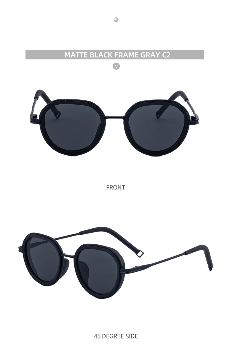 Runde Metallrahmen Punk-Sonnenbrille für Damen Vintage 2026 Luxus-Designer Sonnenbrillen Retro Elegante Schattierungen Modische Eyewear – Detail 12
