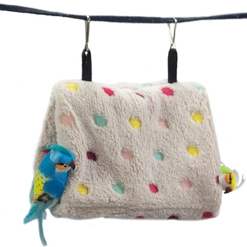 Triangle Shape Bed Hammock Winter Warm Nests Pet Bird Parrot House Hanging Cave Cage Tent Portable Pet Supplies 1