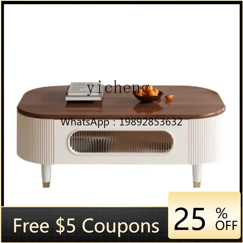 

1 Vintage Solid Wood Coffee Table Living Room Home Small Apartment Walnut Coffee Table TV Cabinet