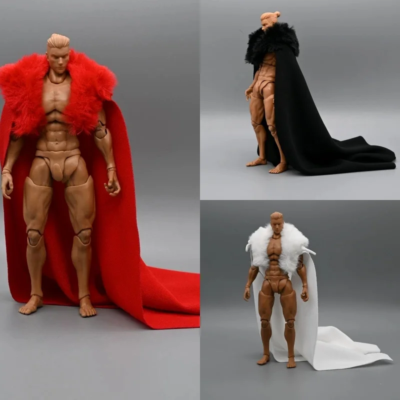 1/12 Scale Male Cape Cloak Models with fur collar Cloak Model Fit 6'' Soldier Action Figure Body