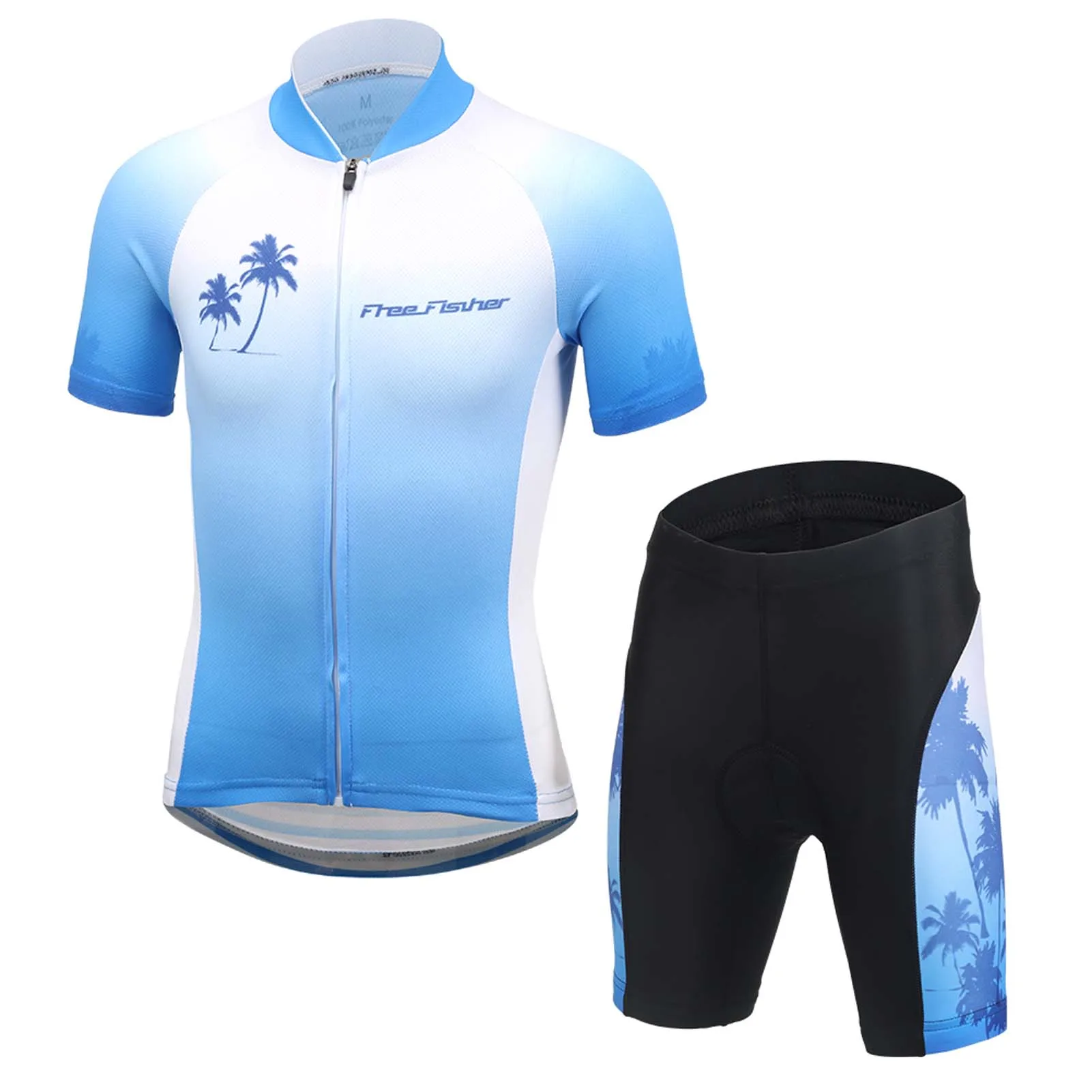 

Short Sleeve Boys Cycling Jersey Set Quick-dry Riding Tops with Silicone Cushion Shorts Bicycle Clothes Children's MTB Bike Wear