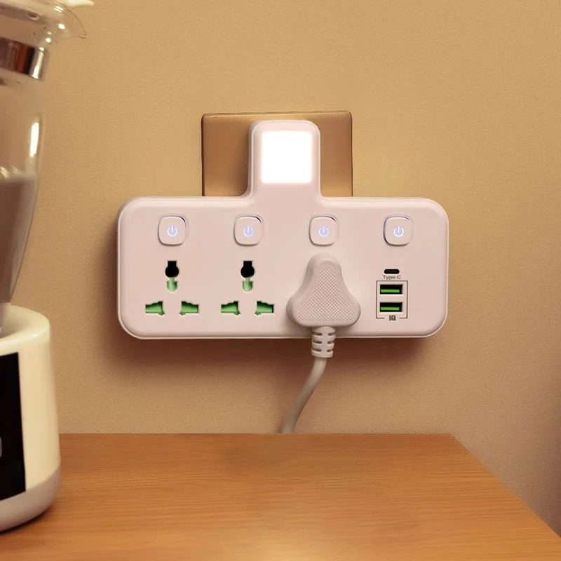 Wall Electric Socket EU UK AU US Plug AC Outlet Power Strip Universal Network Filter USB Cherger Separate Switch Light Adapter