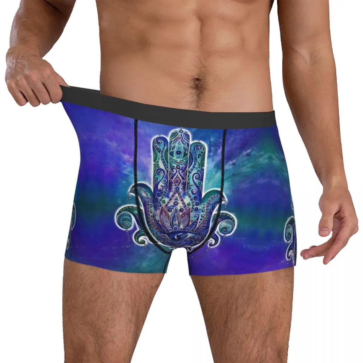 Retro Hamsa Hand Underwear Colorful Fatima Custom DIY Boxer Shorts Quality Males Panties Breathable Boxer Brief Birthday Present