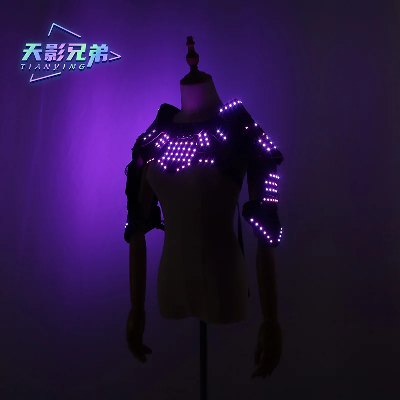 LED luminous vest vest vest costume night stage performance party bar street dance props fluorescent vest armor