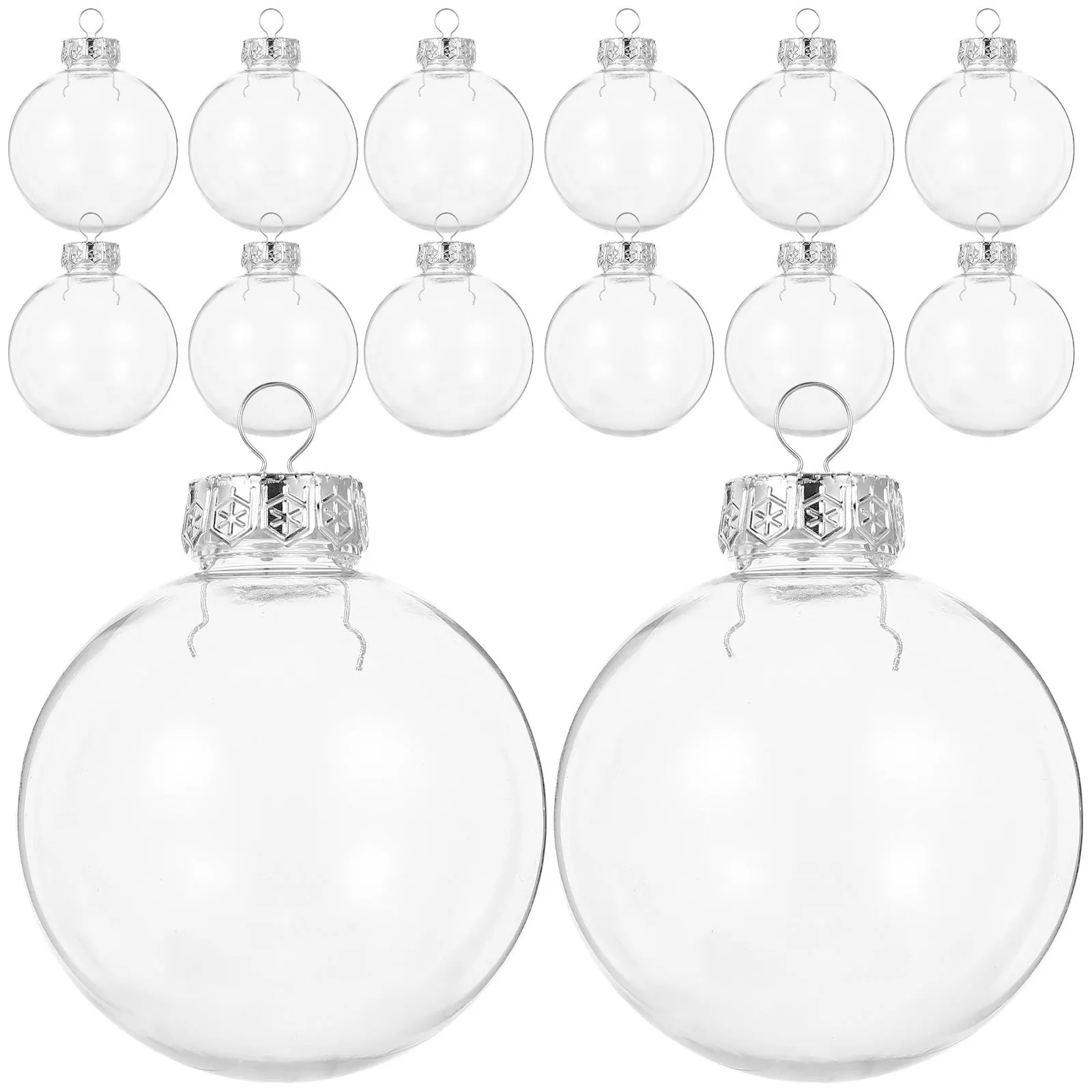 

25pcs 8Cm Clear Fillable Baubles Transparent Hanging Ornament Balls For Christmas Tree Decor Shatterproof Plastic Globe Diy