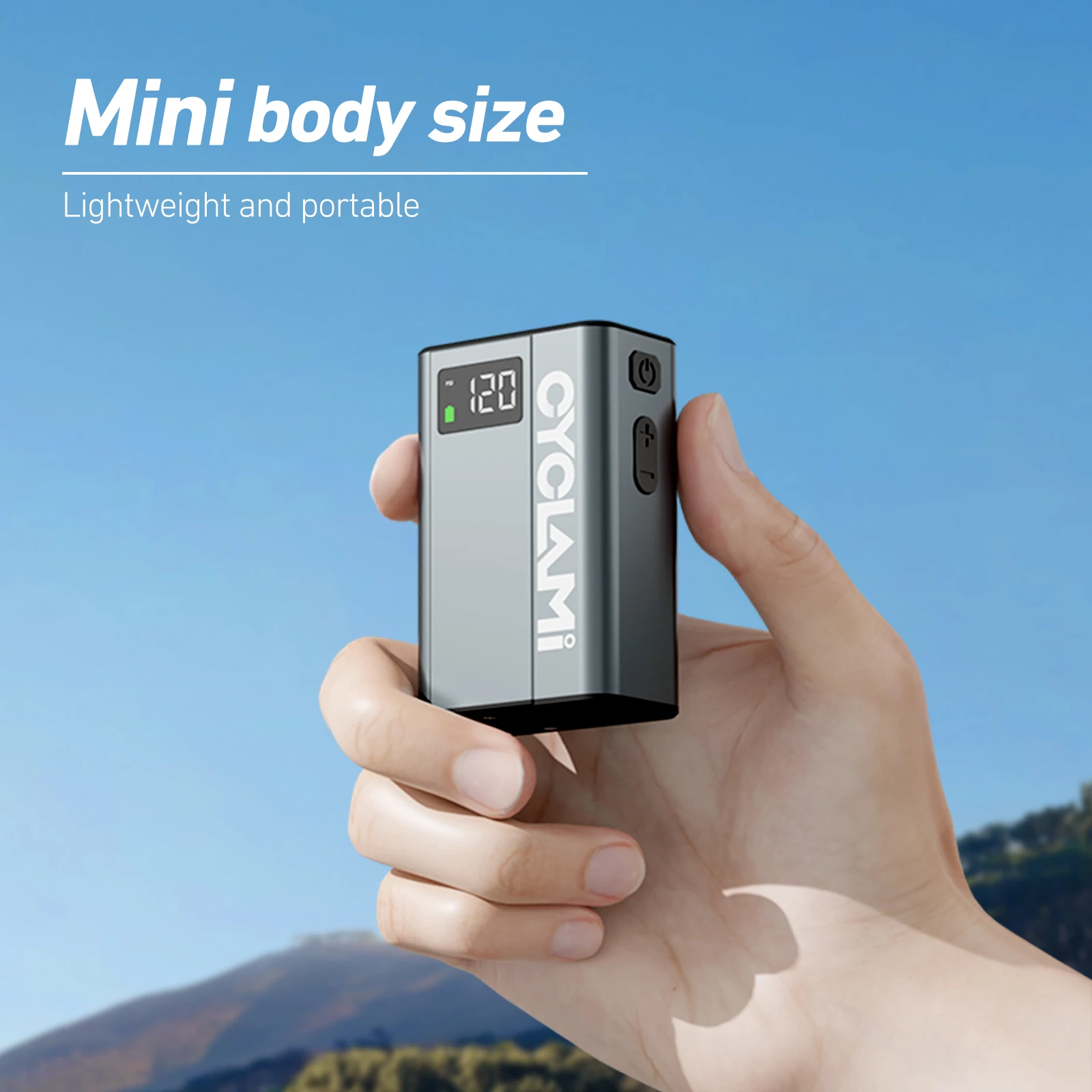 Ultralight Bike Air Electric Pump CYCLAMI E1 120psi Portable Pocket Tire Inflator For MTB Road Bicycle Motorcycle Aluminum Alloy
