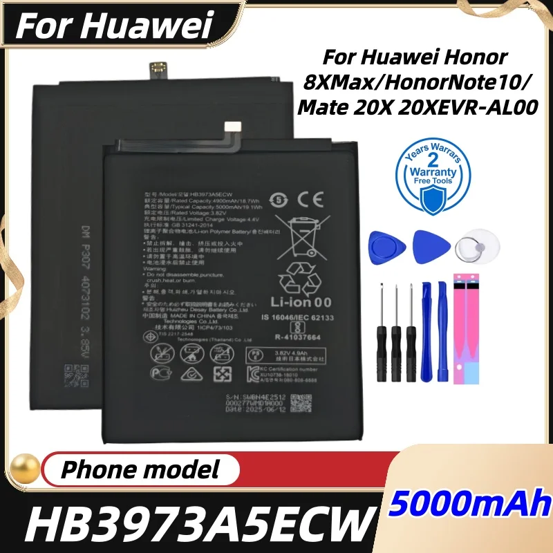 

HB3973A5ECW Battery 3.82V 5000mAh For Huawei Mate 20X / Honor Note 10 / Honor 8X 8X Max – High Capacity Replacement+Free tools
