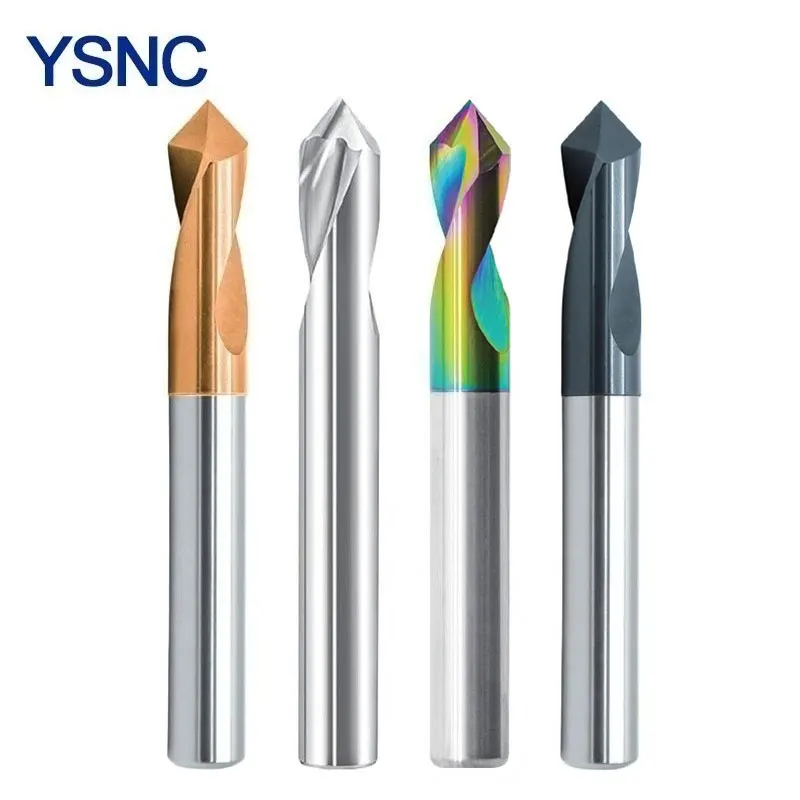 

YSNC Carbide Centering Drill Milling Cutter 60° 90° 120° Tungsten Steel CNC Milling Cutter 2-Flute Center Drill Milling Cutter