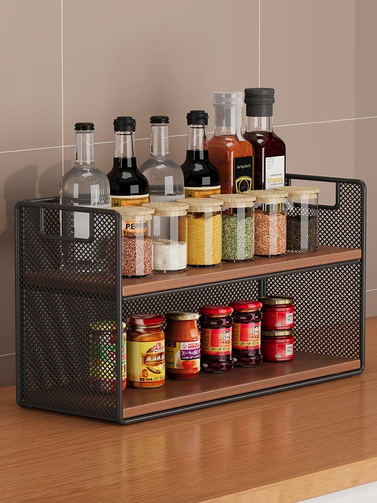 

Многоуровневая кухонная полка-органайзер для специй, масла, соли, соусов, уксуса, для домашнего использования, многофункциональная полка для хранения на столешнице