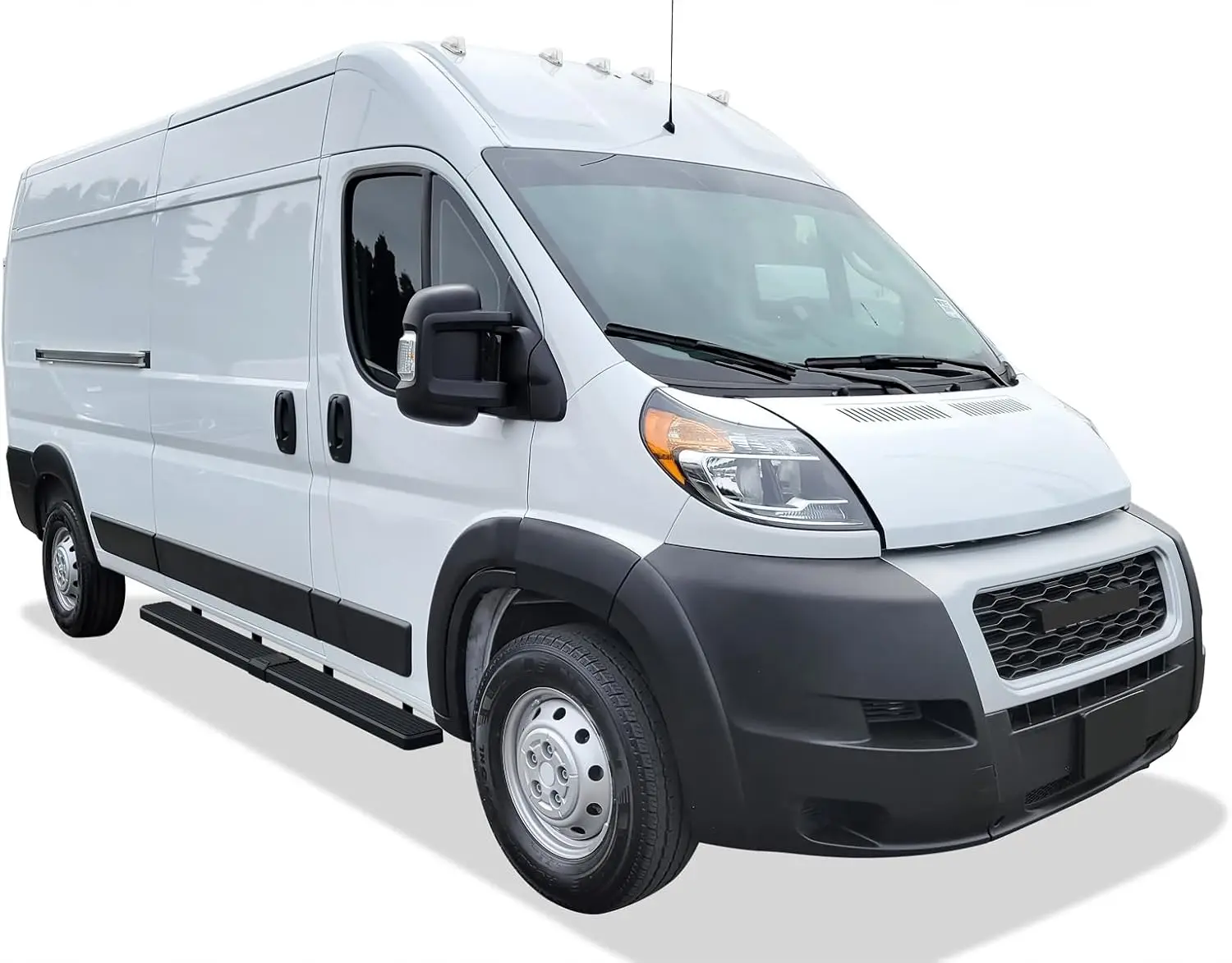 6in Black Stainless Steel Running Boards for 2014-2026 Full Size Vans, Compatible with Different Wheelbases