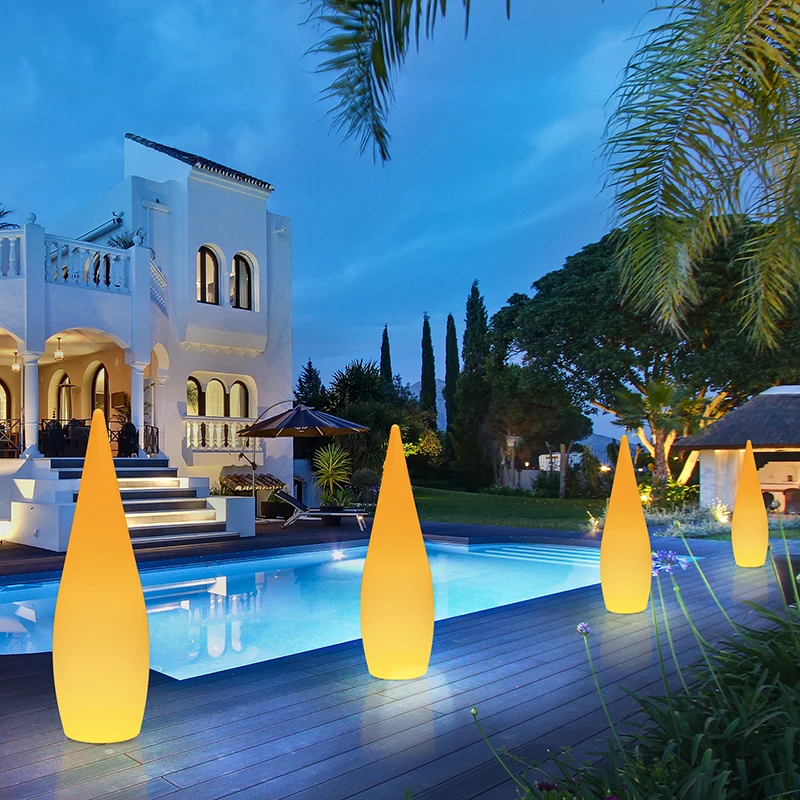 

Colorful luminous water drop modeling light, courtyard landscape decorative light, lawn outdoor camping, floor guide ambient lig