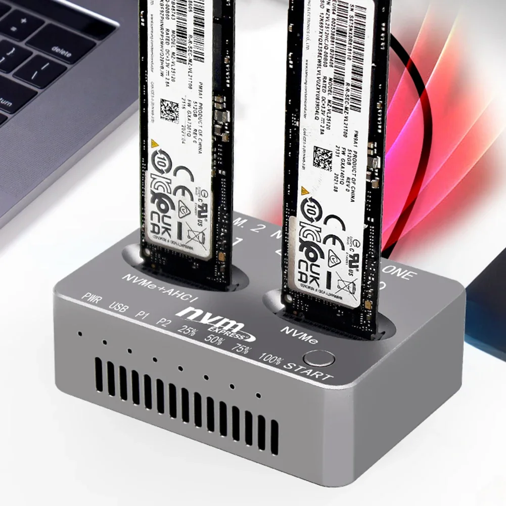 Внешний жесткий диск M.2 NVME SSD Clone USB3.2 Type C с двумя отсеками Gen2X 20 Гбит/с M/B M Key M.2 M.3 NVME PCI-E для M2 SSD M Key SSD