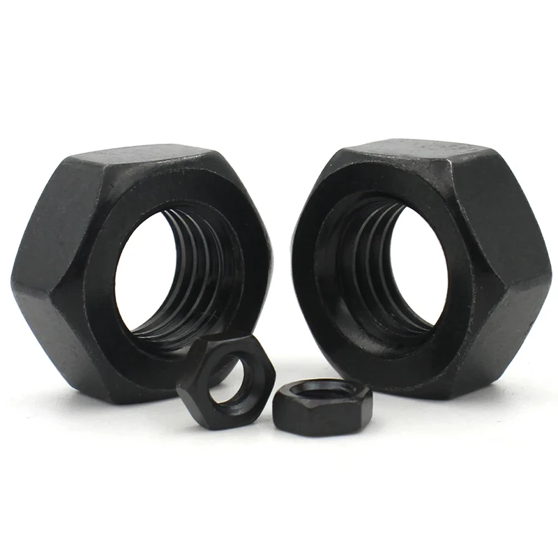 2/5/10/100Pcs Black Grade 12.9 Steel Hexagon Hex Nuts M2 M2.5 M3 M4 M5 M6 M8 M10 M12 M14 M16 M18 M20 M22 M24 ﻿