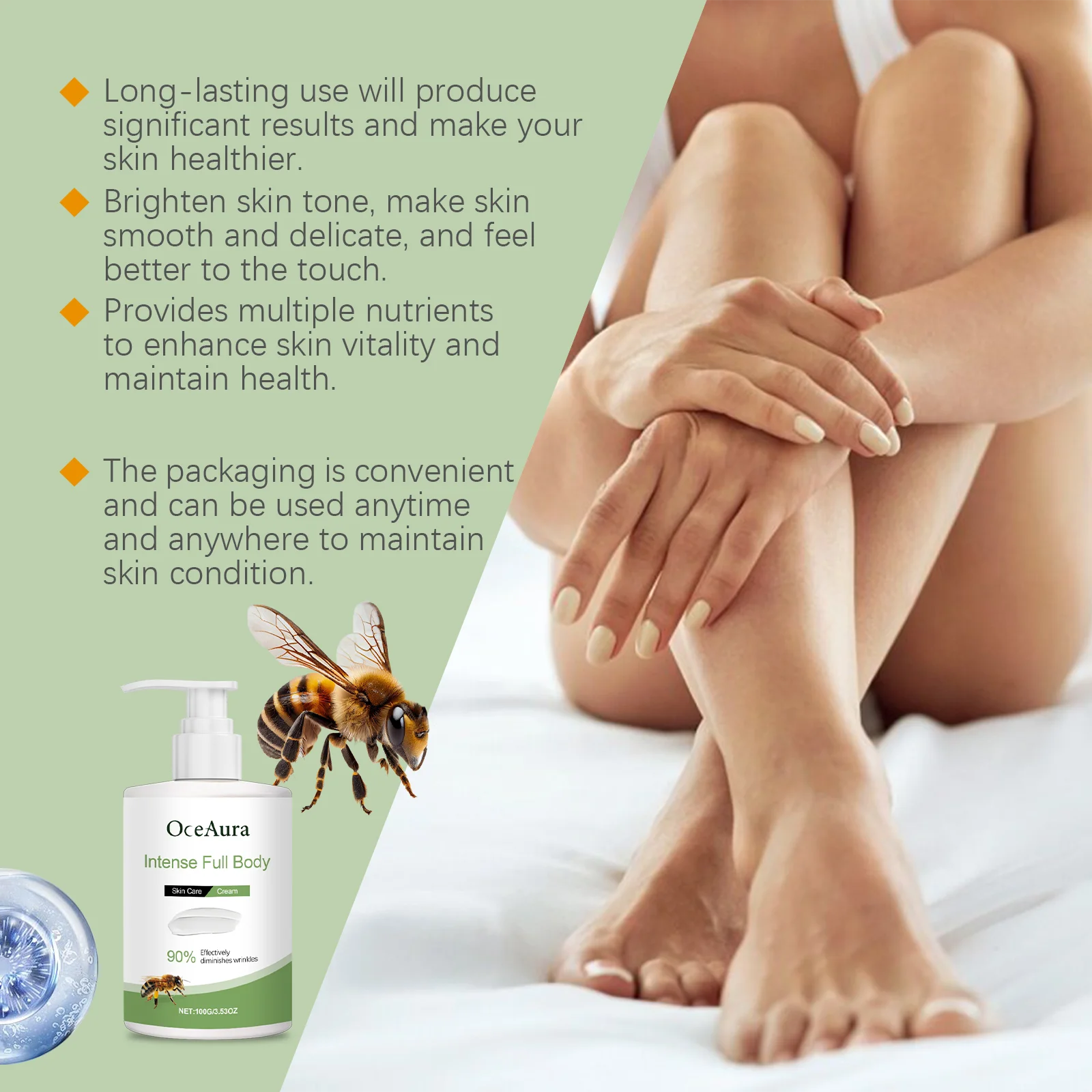 OceAura – crème réparatrice pour la peau au venin d'abeille, hydratante, dissolvant des imperfections, raffermissement de la peau, Lifting du collagène, crème Anti-rides