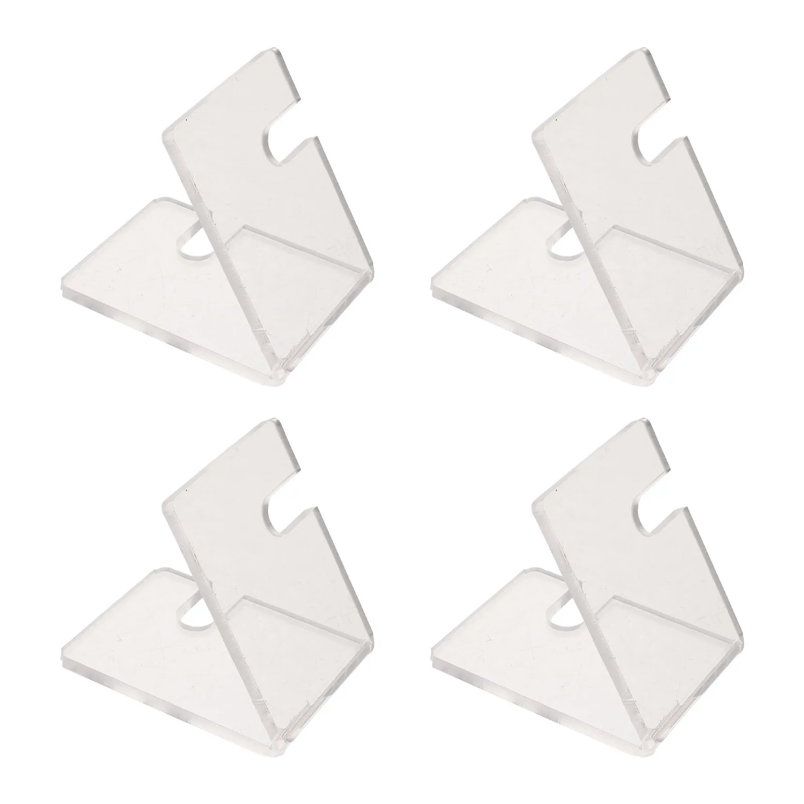 4Pcs Foldable Acrylic Fan Easel Stand Clear V-Shaped Holder Display Base Japanese Chinese Handheld Fan Organizer for Tabletop