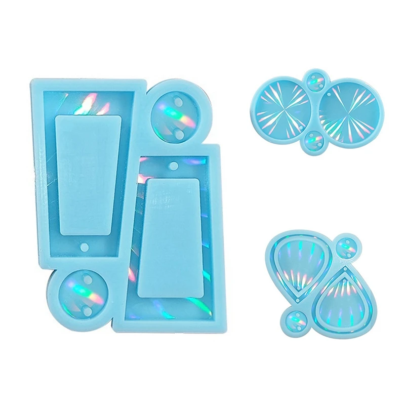 Holographic Light And Shadow Epoxy Resin Silicone Mold DIY Holographic Earring Pendant Epoxy Resin Silicone Mold