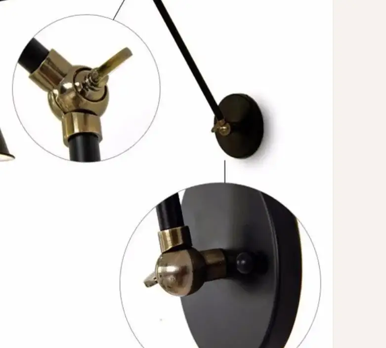 E27 خمر الجدار الصناعي مصباح علوي الإبداعية سوينغ الذراع الشمعدان شرفة درج الشرفة مطعم بار غرفة نوم الجدار ضوء المنزل الخفيفة