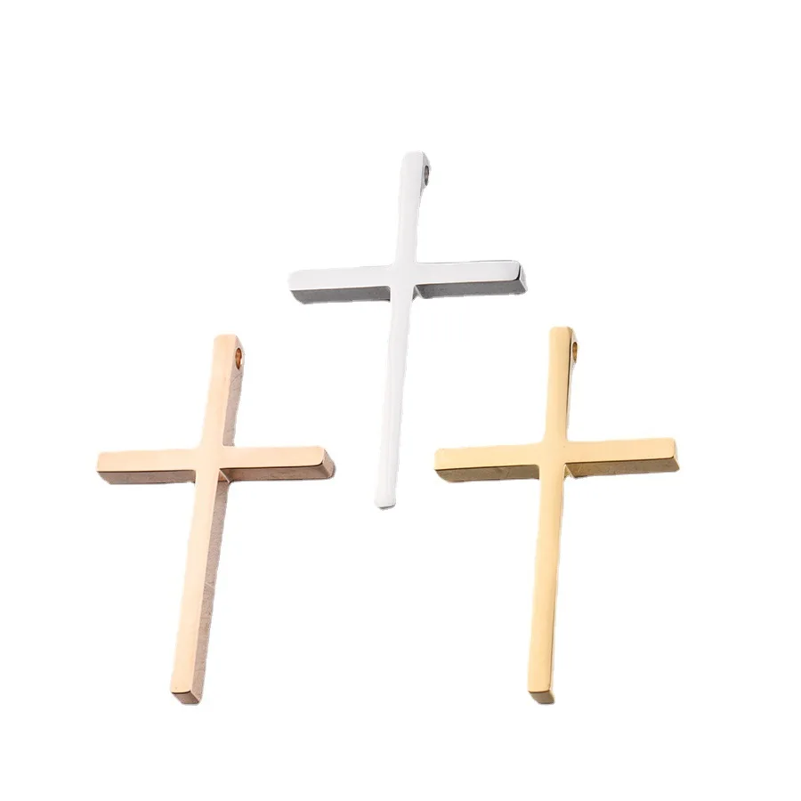 5pcs/lot 304 Stainless steel cross accessory 15X30mm jewelry accessory DIY cross hip-hop trend pendant