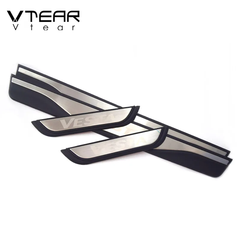 Vtear Door Sill Scuff Plate Guard Pedal Protector Doorstep Threshold Cover Accessories Parts For Lada Vesta SW Cross 2015-2019