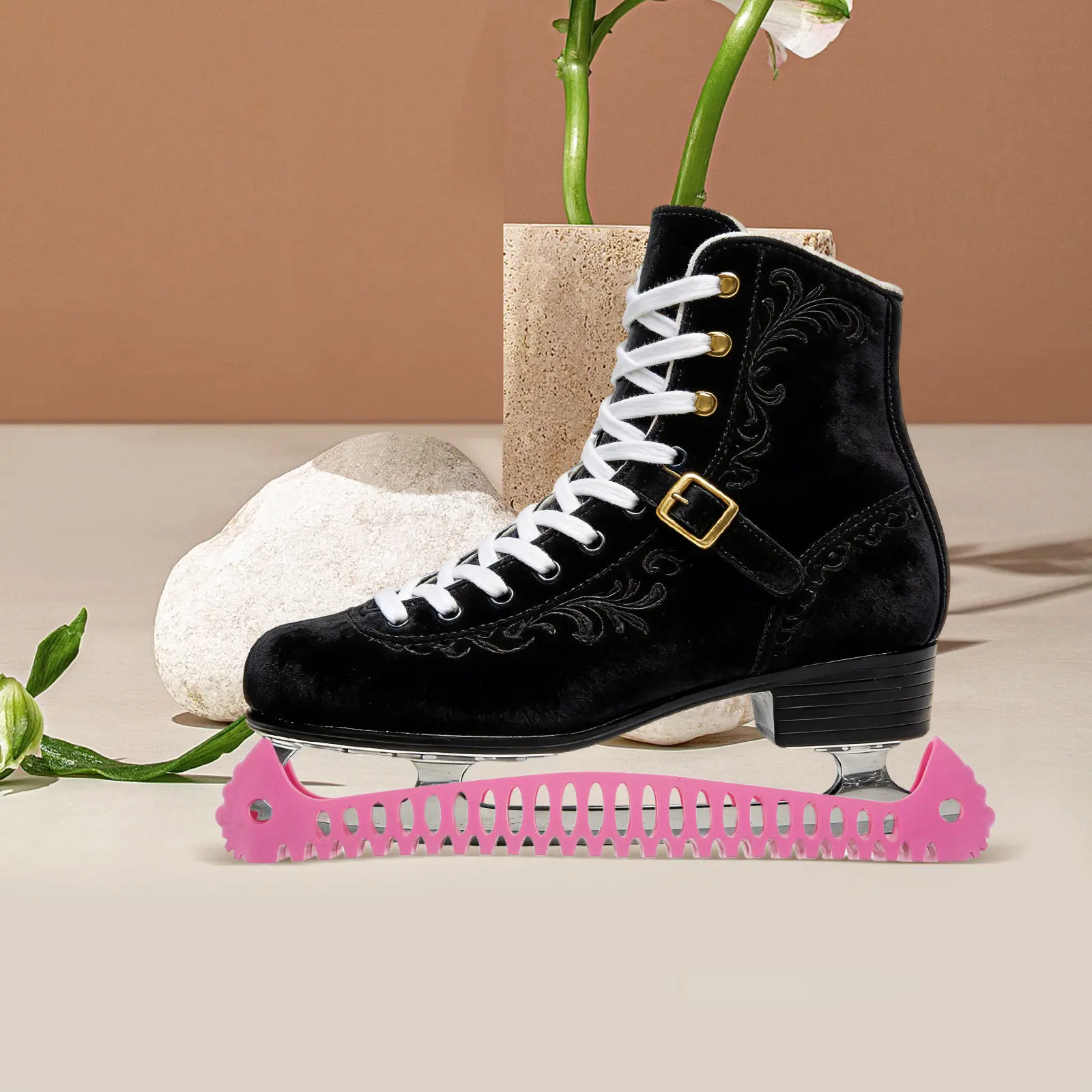 

2 шт. защитных накладок для лезвий коньков, 32 см, гибкие защитные накладки для взрослых, легко надевать и снимать, для защиты во время тренировок дома