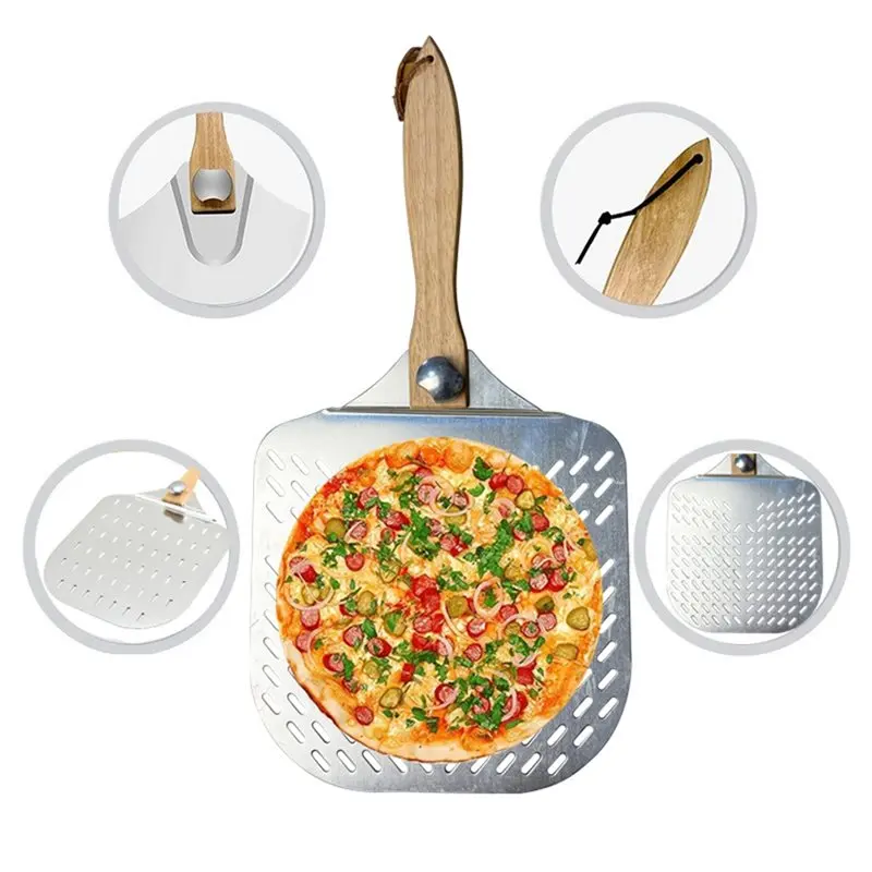 ABWZ-Non-Stick Pizza Shovel Light Weight Pizza Shovel Non-Stick Perforated Pizza Shovel