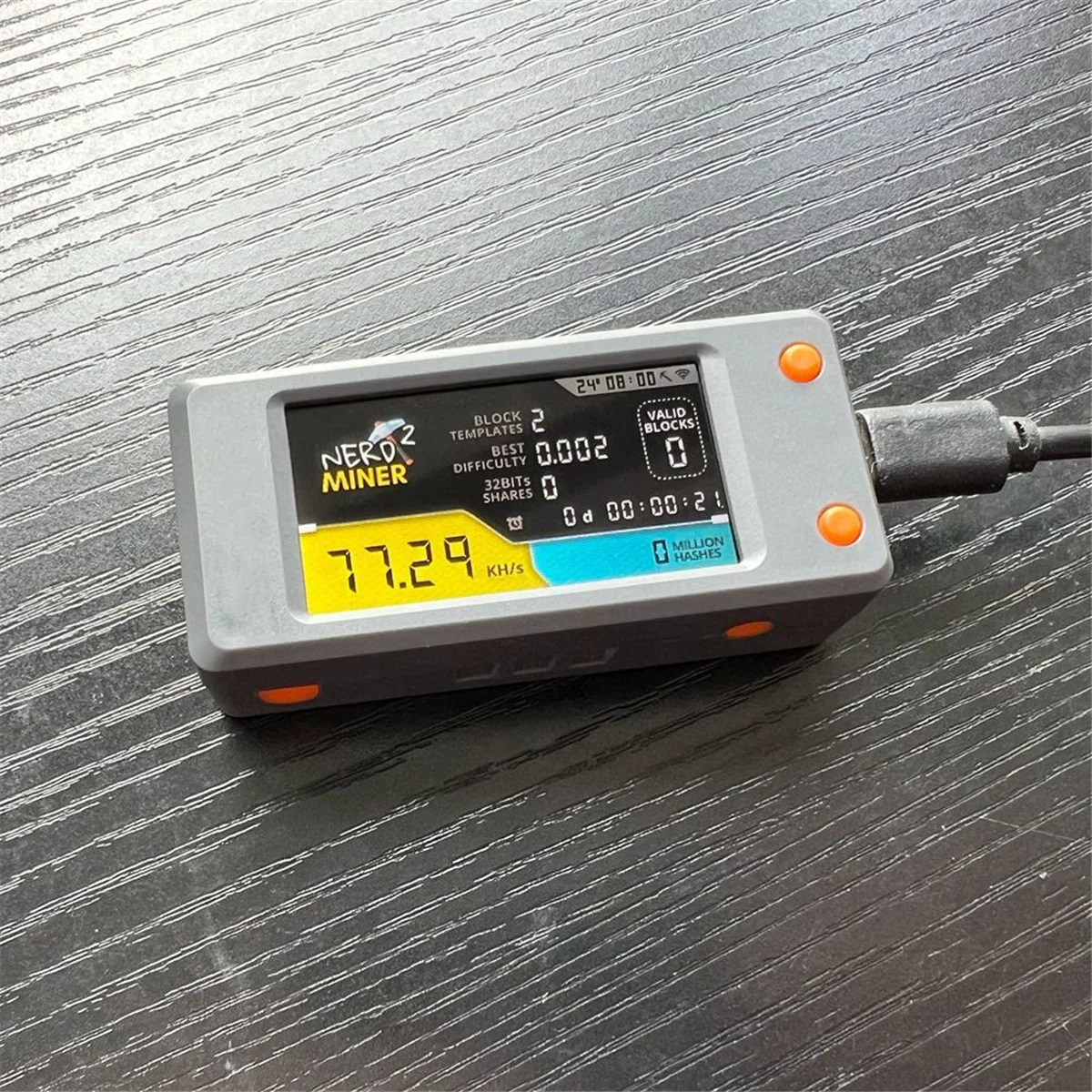 Imagem -03 - Display Lcd para Bitcoin Bitcoin Mineiro V2.0 T-display-s3 Btc Crypto Solo Tela Lcd 78kh s