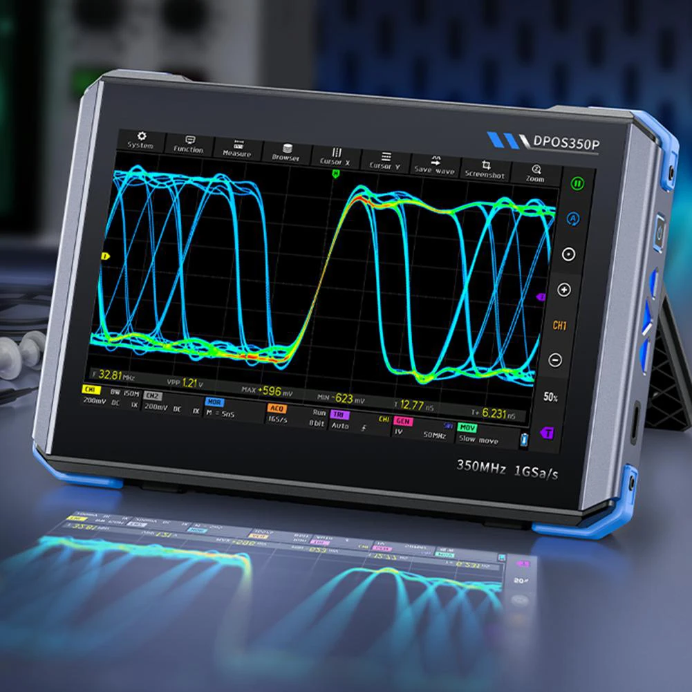 1Set DPOS350P 4-in-1 Tablet Oscilloscope 2-channel 350MHz Signal Generator Spectrum Analyzer Frequency 50MHz Power Tool Parts