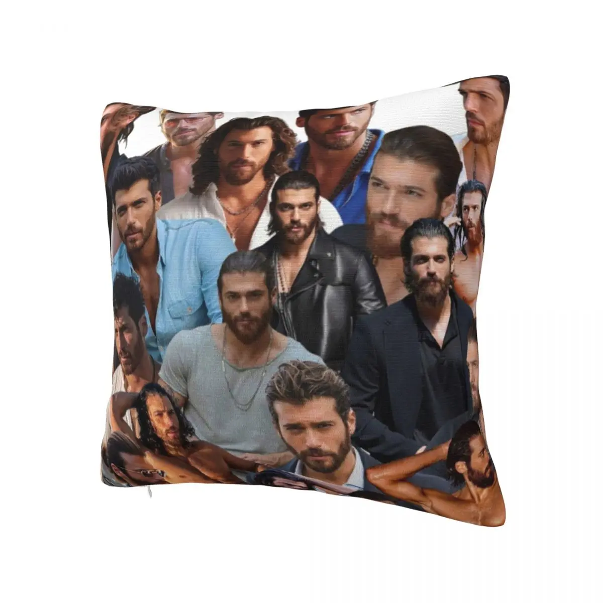 Can Yaman Photo Collage Pillowcase Soft Polyester Cushion Cover Decorative Muscles Actor Model Pillow Case Cover Home 40*40cm