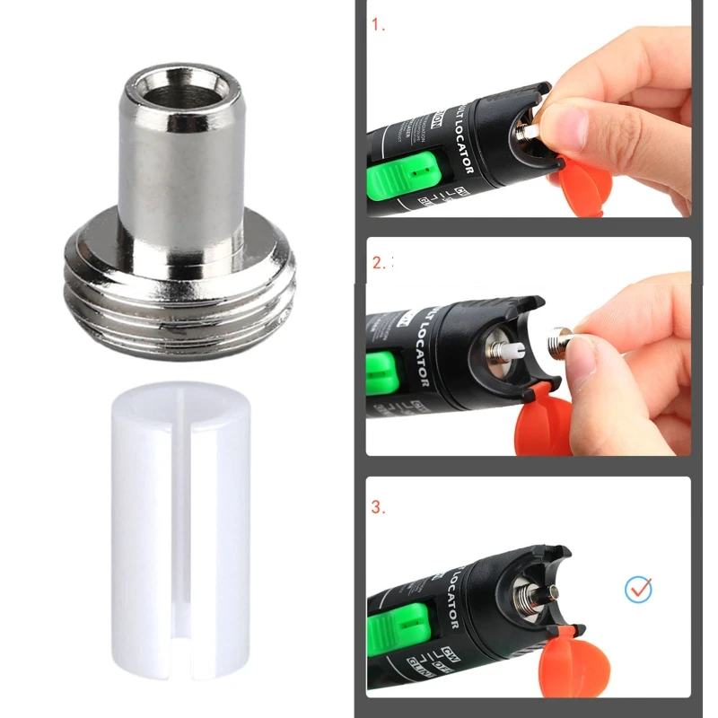 2x Ceramic Tube Sleeves with 2x Metal Fitting Connectors Replacement Parts