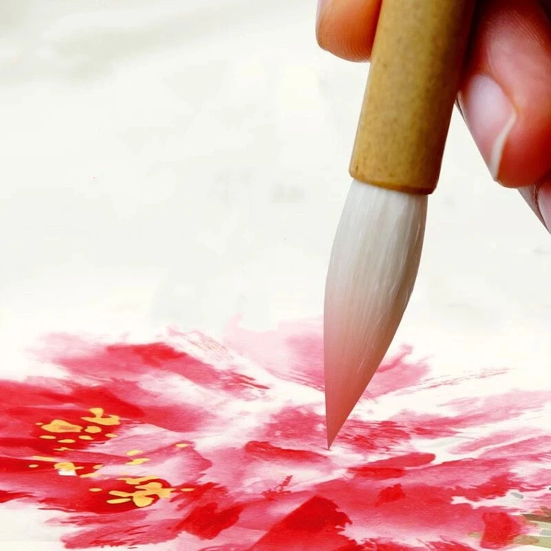 Small Regular Script Soft Woolen Hair Brush Official Running Script Calligraphy Brush Chinese Painting Watercolor Coloring Brush