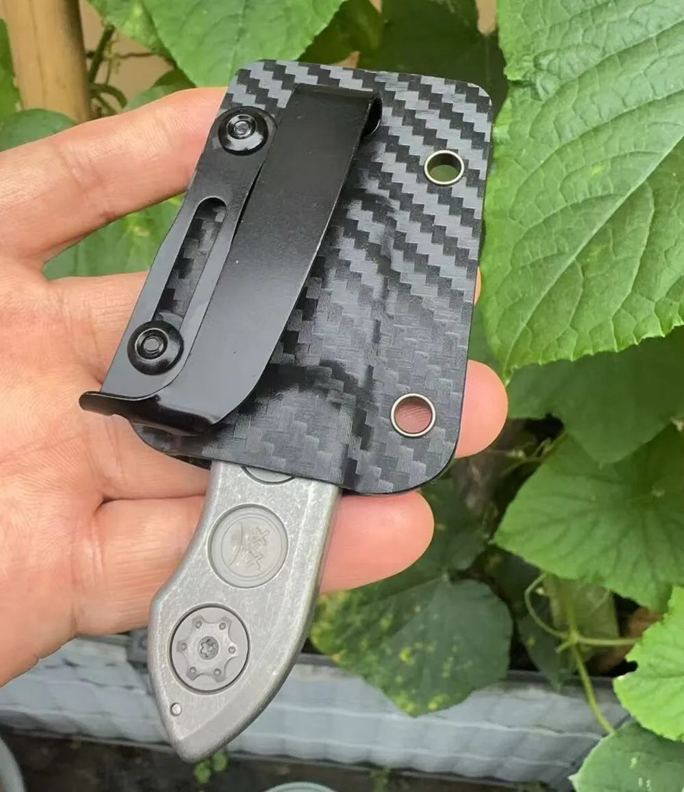 EDC DC53 Titanium Alloy Crowbar with Carbon Fiber Sheath Bottle Opener Outdoor Camping Multifunction Tools