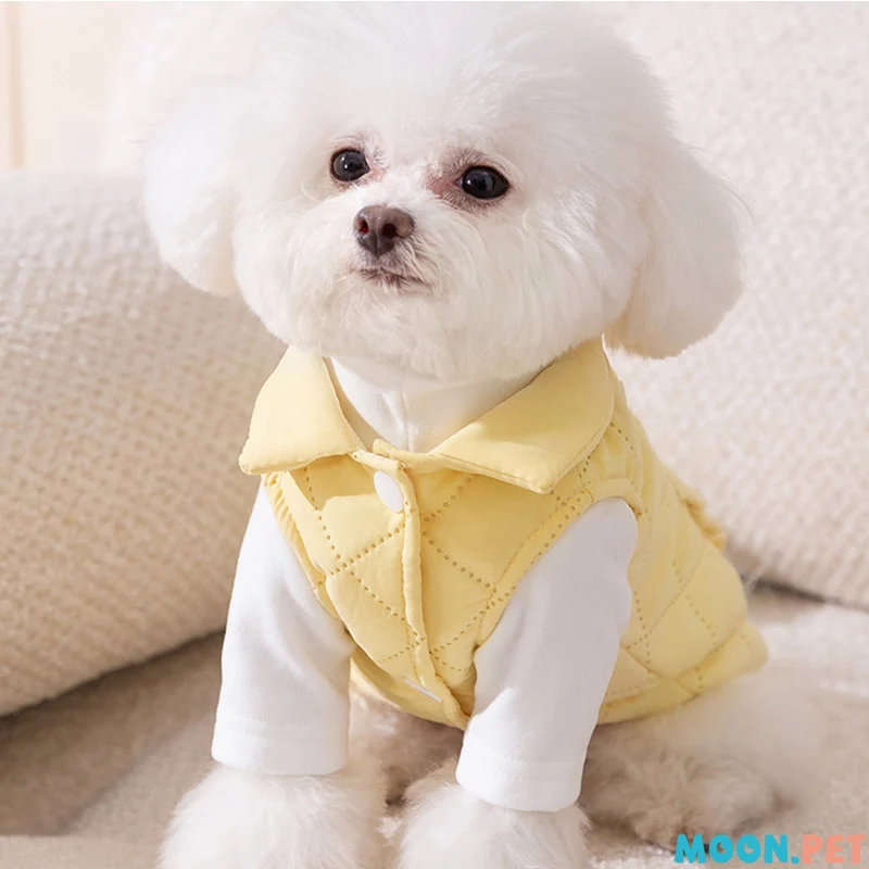 Winter Dog And Cat Clothing With Thickened Vest Teddy Bear And Small Dog And Cat Can Be Towed Pet Winter Clothing Pet Supplies