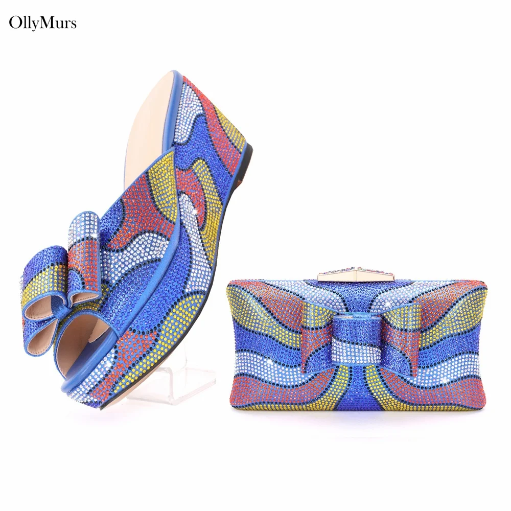 2024 Italian Design Woman Fashion Party Shoes And Bag Set Summer Style Purple Color High Heels Shoes And Bag Set For Party