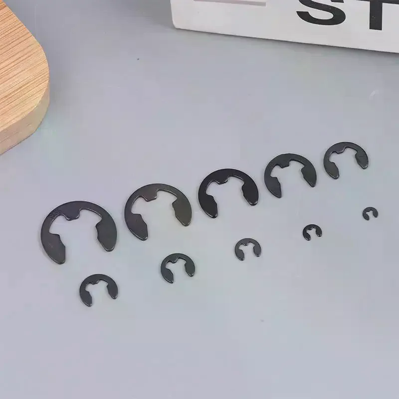 120PCS Black Stainless Steel Retaining Circlip Set Snap Ring E-Clip Washer Assortment For Shaft Fastener M1.5-M10