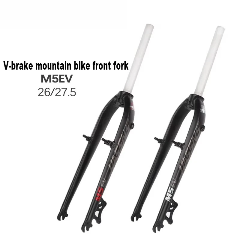 Fourche rigide VTT en aluminium ultra-légère 26/27,5 pouces, tube droit, frein à disque, frein V, fourche avant B-Pillar
