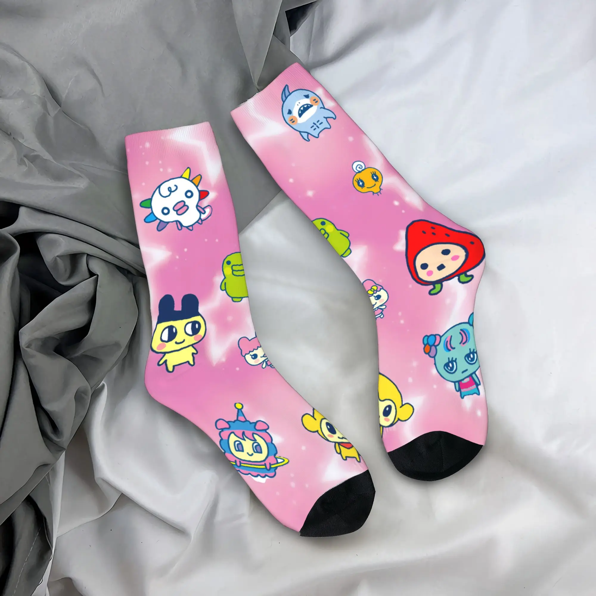 

Adults Men Socks Tamagotchis Digital Pet Stockings Anti Skid High Quality Socks Autumn Modern Printed Cycling Socks