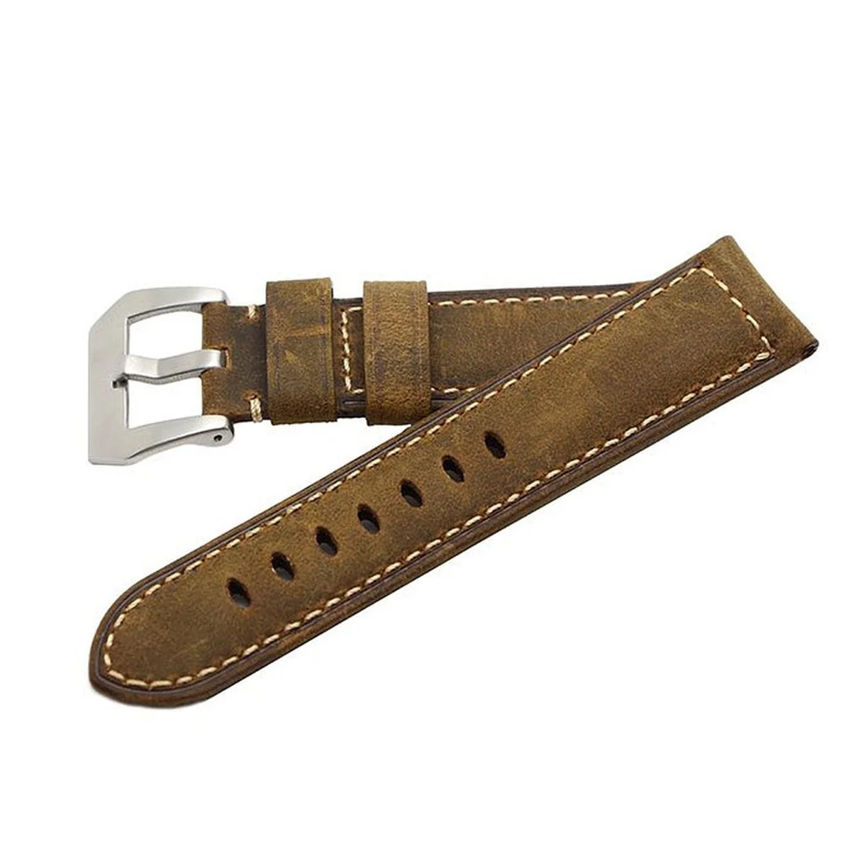 

24mm Calf Watch Band Durable Padded Vintage Replacement Strap Comfortable Water Resistant Lining Suitable for Large