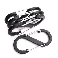 Outdoor Aluminum Alloy S-shaped Buckle Multifunctional Steel Wire Buckle Camping Portable Backpack Spring Quick Hanging Buckle