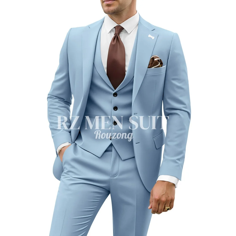 Herenpak 3-delig pakken voor heren Slim Fit Bruiloft Bruidegompak Heren Blazer Vest Broekpakken voor Prom Zakelijke formele kostuums heren