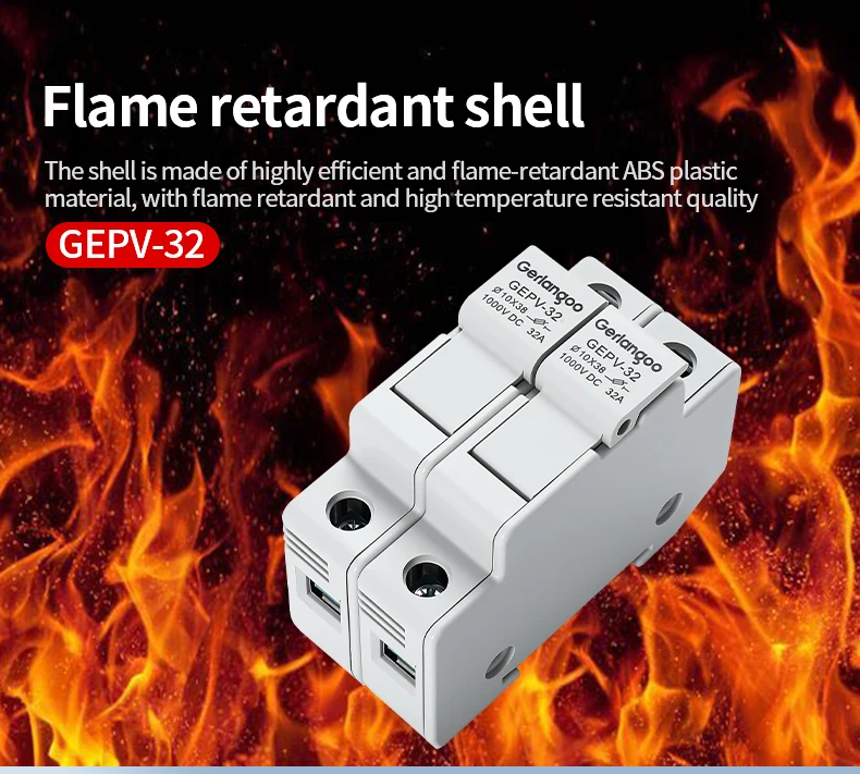 1P 2P DC-Sicherungshalter 10*38mm Hochspannungs-Solar-PV 1000V GEPV-32 Basis Photovoltaik-System-Schutzschalter GPV – Detail 4