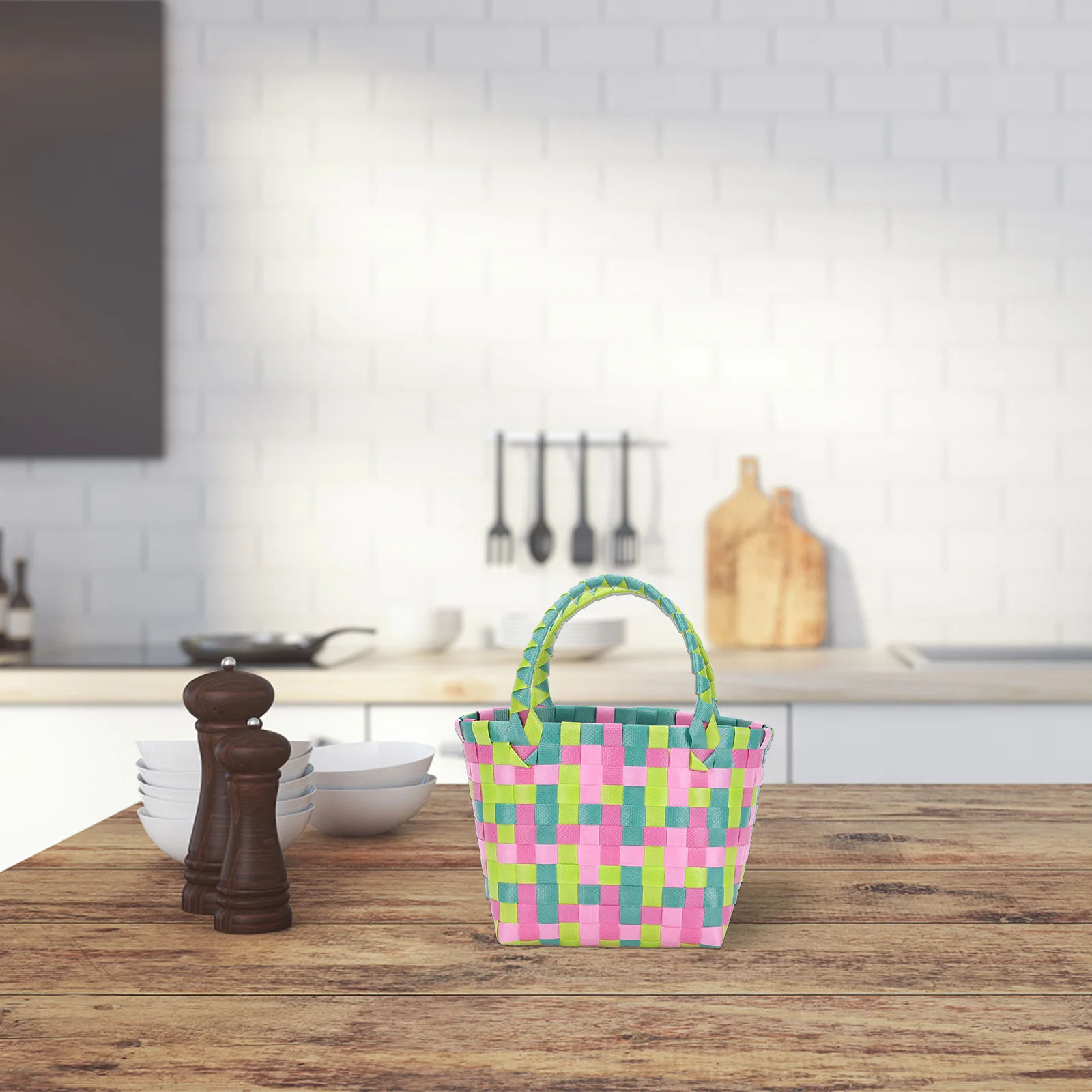

1Pcs Colorful Plastic Basket Lightweight Mini Storage Holder Multipurpose Household Organizer Snack Fruit Bread