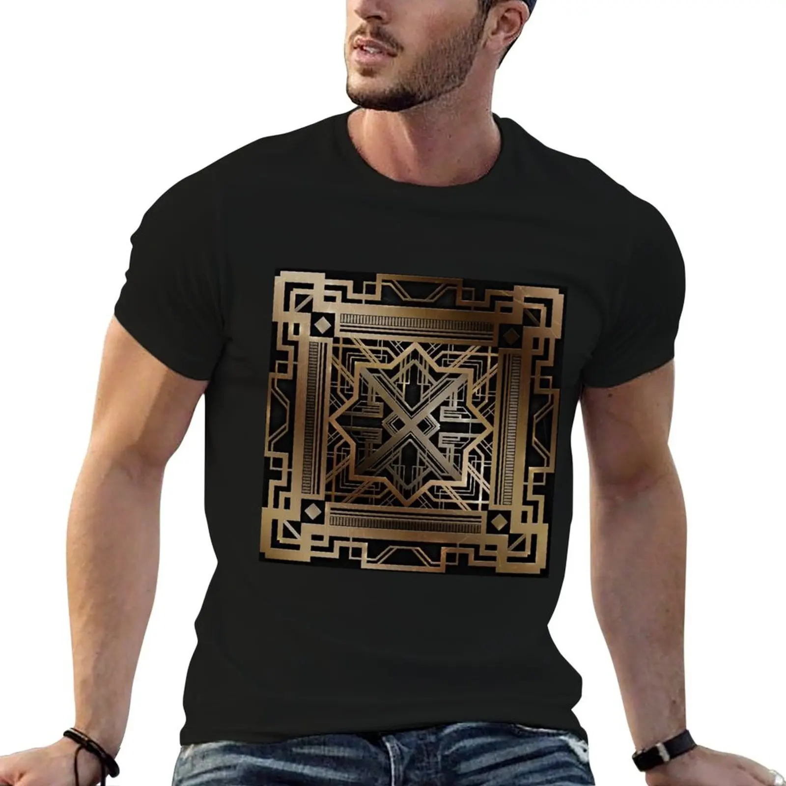 Art deco,gold,black,vintage,chic,elegant,1920 era,The Great Gatsby,modern,trendy,decorative T-Shirt