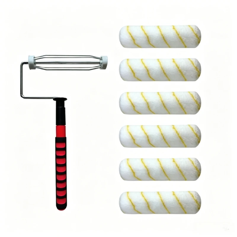 9-inch Extension Rod Roller Frame, Paint Tray Roller, Hair Cover Paint Roller Tool Set