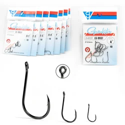 2packs LS-9937 Fishing Hooks Set Carbon Steel Jip Single Circle Fishhook Fly Fishing Barbed Carp Hooks Sea Fish Accessories