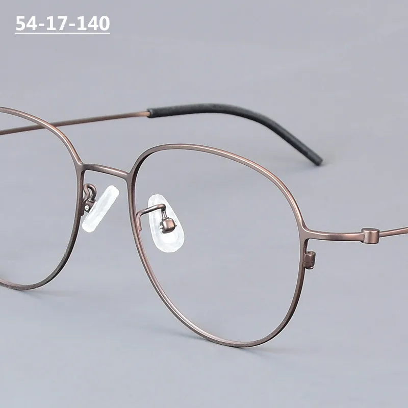 

Оправа для очков ручной работы из чистого титана, большие овальные, унисекс, ультралегкие, коричневые, качественные очки