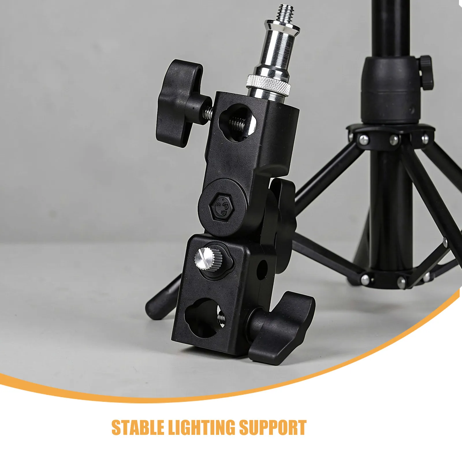 2Pcs Adjustable Studio Flash Bracket U-Shape Camera Lighting Mount Portable Tripod Umbrella Flash Holder Photography